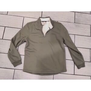 BC Clothing Heritage Mens Large Olive Green Sherpa Lined Waffle Quarter Zip